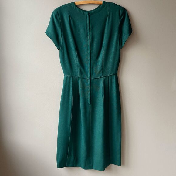 60’s Vintage Green Midi Dress - Picture 3 of 10